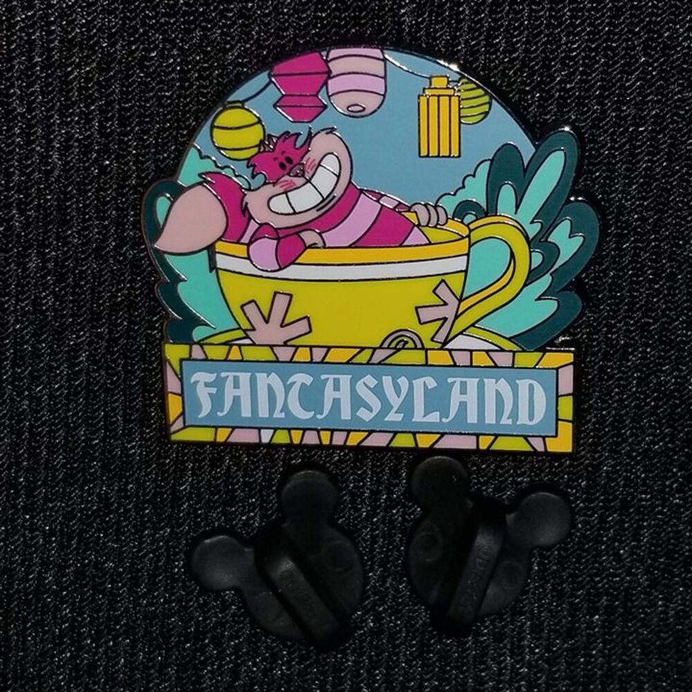 Disney Cats Ride Pin Cheshire Cat Mad Tea Party Fantasyland Lands Alice AIW DLR